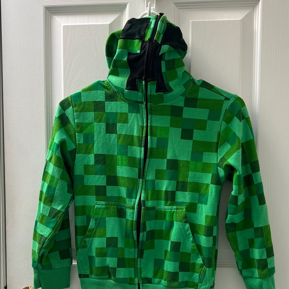 MAD Engine Green Pixel-Block Zip Hoodie Jacket